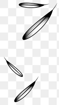 Four falling bird feather tattoo design element