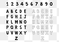 Alphabet and number set design element