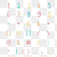 Styled numbers and symbol set design element