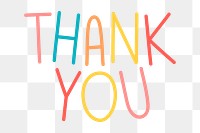 Colorful THANK YOU typography design element