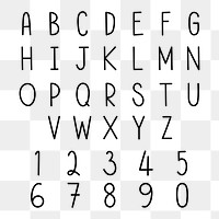 Alphabet and number set design element