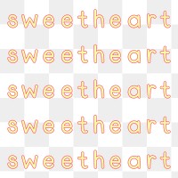 Yellow sweetheart typography design element