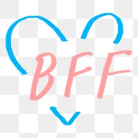 BFF doodle typography design element