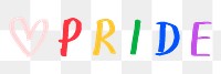 Pride doodle typography design element