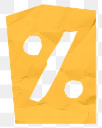 Png Yellow percentage paper cut symbol