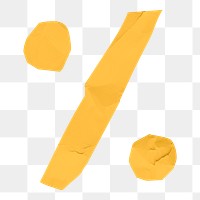 Png Yellow percentage paper cut symbol