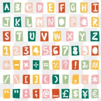 Alphabet, Numbers png Symbols transparent background  