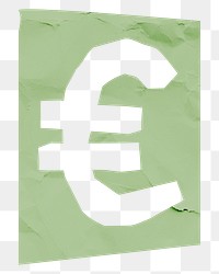 Png € Euro currency sign paper cut symbol
