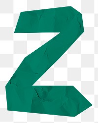 Z letter paper cut png alphabet  typography font