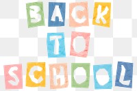 BACK TO SCHOOL paper cut lettering png colorful typography font
