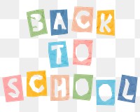 Paper cutout BACK TO SCHOOL png font cute and colorful typography 