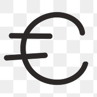 Euro European currency png doodle font typography