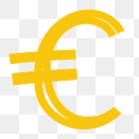 Euro European currency png doodle font typography