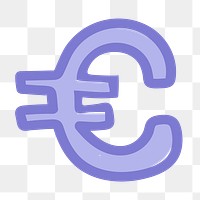 Euro European currency png doodle font typography