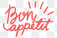 PNG Bon appetit typography text