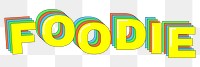 Word FOODIE typography png text