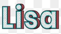 Lisa name png halftone word typography