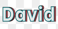 David male name png halftone typography