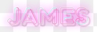 James neon name png font block letter typography