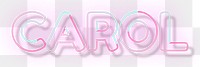 Carol neon name png font typography word art