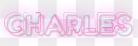 Charles neon name png font block letter typography