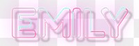 Emily neon name png font block letter typography