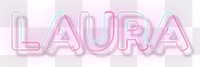 Laura neon name png font typography word art