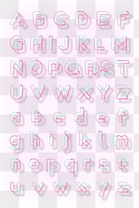 Alphabet png pink neon font | Free PNG - rawpixel