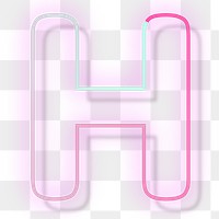Capital letter H png neon font typography