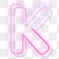 Letter K pink neon font typography png