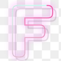 Capital letter F png neon font typography