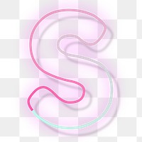 Letter S png pink neon font typography