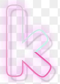 Letter k png neon font typography