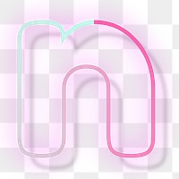 Pink neon glow letter n png font typography