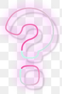 Pink neon glow question mark symbol png font typography