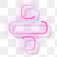 Pink neon glow division symbol png font typography