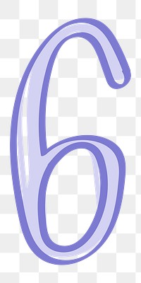 Six number png doodle typography