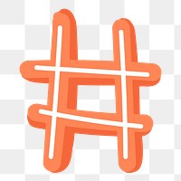 Hashtag number sign png doodle typography