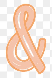 Hand drawn Ampersand png doodle typography font