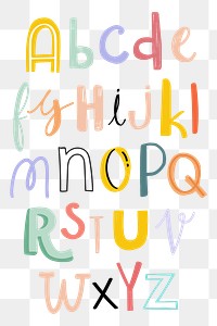 Alphabet png doodle typography font | Premium PNG - rawpixel