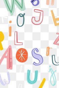 Alphabet png doodle typography font design space