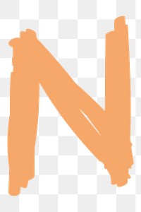 Letter N png hand drawn alphabet typography