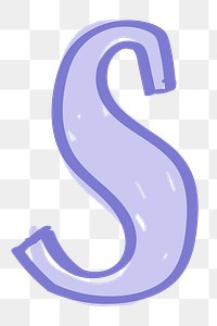 Letter S png hand drawn doodle font typography