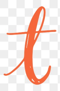 T letter png hand drawn doodle typography