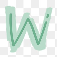 W letter png doodle font typography