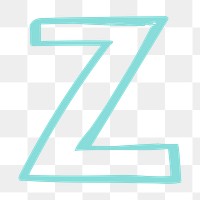 Z letter png doodle font typography