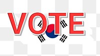 Vote text South Korea flag png election