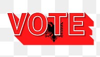 Vote text Albania flag png election