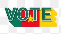 Vote text Cameroon flag png election