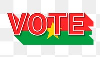 Vote text Burkina Faso flag png election